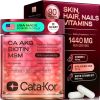 Hair Skin and Nails Vitamins for Women – Biotin Collagen Hair Supplement | Hyaluronic Acid | Calcium AKG | MSM | Vitamin D3 K2 & C – Hair Growth Vitam
