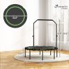 45" Rebounder Trampoline for Adults, Foldable Mini Trampoline with Adjustable Handle Bar for Indoor Outdoor, Green