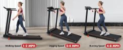 Treadmill with 8% Incline, Portable Treadmills for Home with Handle, Foldable Treadmills with 265 Lbs Capacity