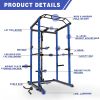 Multi-functional Power Cage, Home Adjustable Pullup Squat Rack 1000Lbs Capacity Comprehensive Fitness Barbell Rack with Gym accessories