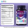 Iron Plus Gummy Vitamin Iron with Vitamin C Made in USA Gummies for Adults & Kids All Natural Gluten Free Non GMO & Vegan Supplement Gummies Grape Fla