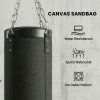 Punching Bag with Stand for Adults, 72.8"-90.9" Height Adjustable Freestanding Boxing Stand with Canvas Sandbag, Black