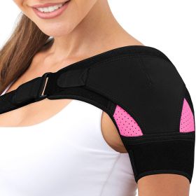 Breathable And Ice Pack Sports Shoulder Pads Shoulder Brace With Pressure Pad Suitable For Both Men And Women Adjustable Shoulder Brace For Left (Option: Rose Red)