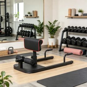 Black 3-in-1 Padded Push Up Sit Up Squat Machine: All-in-One Home Gym Fitness Equipment for Core & Lower Body Workout (Option: default title)