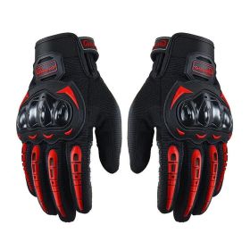 Racing Motorcycle Motorbike Motocross Riding Dirt Bike Full Finger Sports Gloves (Option: Red-XL)