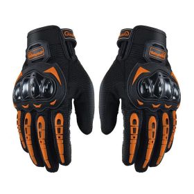 Racing Motorcycle Motorbike Motocross Riding Dirt Bike Full Finger Sports Gloves (Option: Orange-L)