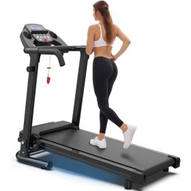 Foldable Treadmills for Home, Portable Treadmill with Handles, 2.5HP Treadmills 300 lb Capacity, APP Control, Fitness Folding Walking Pad with LE (Option: default title)