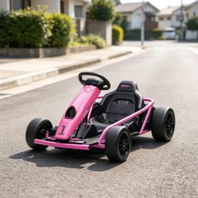 Pink 24V High-Speed Electric Drift Go Kart: Kids Ride-On Racing Vehicle with 2 Speeds for 8-12 Years Old (Option: default title)
