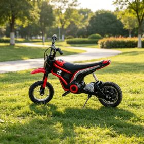 Red 12" Kids Electric Dirt Bike: 24V 350W Motor, Up to 15 MPH Powerful Speed Ride-On Toy for Young Racers (Option: default title)