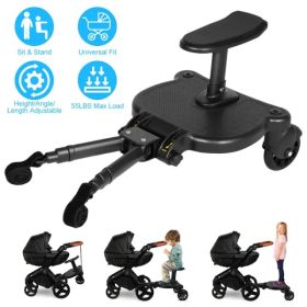New-Universal Stroller Board with Detachable Seat, 2in1 Sit and Stand Stroller Glider Board for Most Strollers, Holds Children Up to 55 LBs Strol (Option: as picture)
