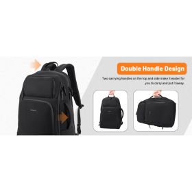 Travel Backpack For Long Travel With 30-40L Expandable Large Capacity Laptop Backpack Water-resistant Black 600D Polyester (Option: A)