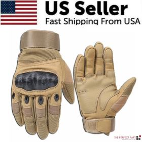 Tactical Motorcycle Motocross Full Finger Gloves Motorbike Riding Racing Mittens (Option: XL-Brown)