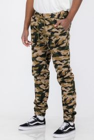 Weiv Mens Solid Stretch Cargo Jogger (Color: camo, size: L)