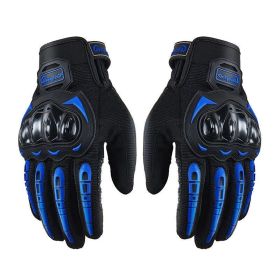 Racing Motorcycle Motorbike Motocross Riding Dirt Bike Full Finger Sports Gloves (Option: Blue-L)