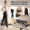 Sliding Ski Simulator with Resistance Bands - Indoor Skiing Fitness Equipment for Home Gym, With Resistance Bands & Non-Slip Base