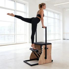 Pilates Chair Wunda Chair Pilates Combo Chair with Handles Split Pedals Reformer Machine 4-Level Resistance for Yoga Core Training Rehabilitation (Option: default title)